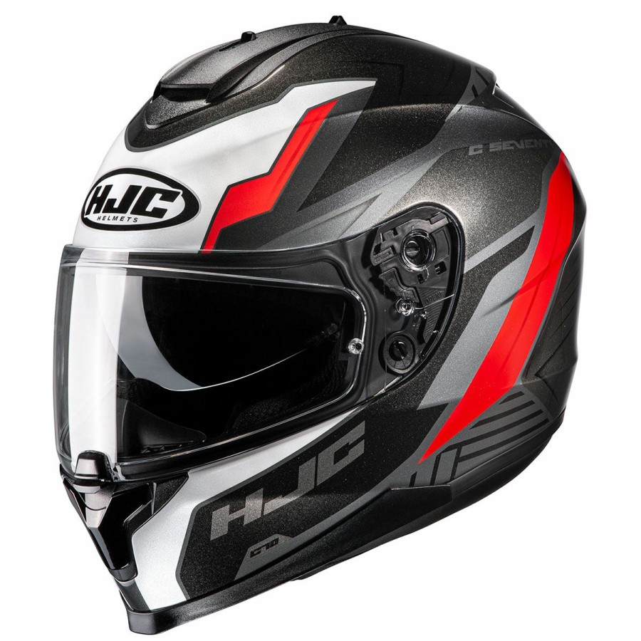 Helmets * | Hjc C70 White/Black/Red Silon Full-Face Helmet