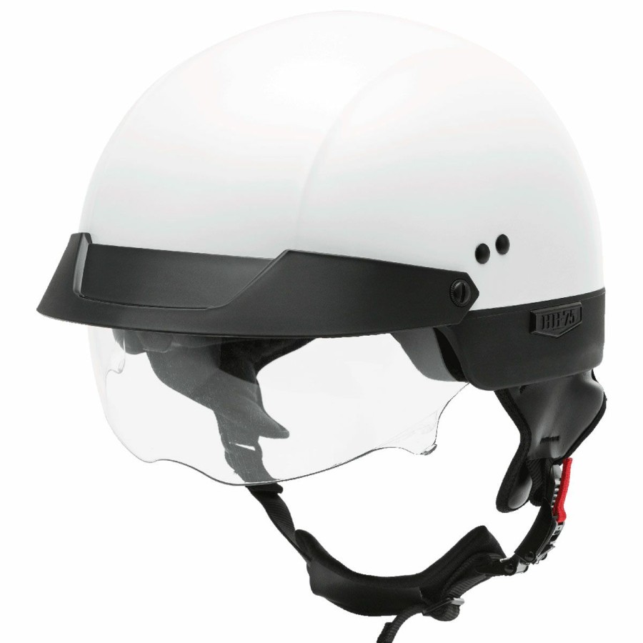 Helmets * | Gmax Hh-75 White Half Helmet