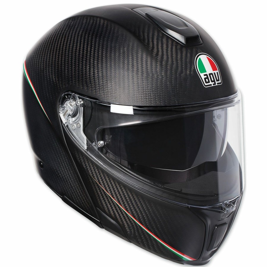 Helmets * | Agv Sport Modular Tricolore Matte Carbon Helmet