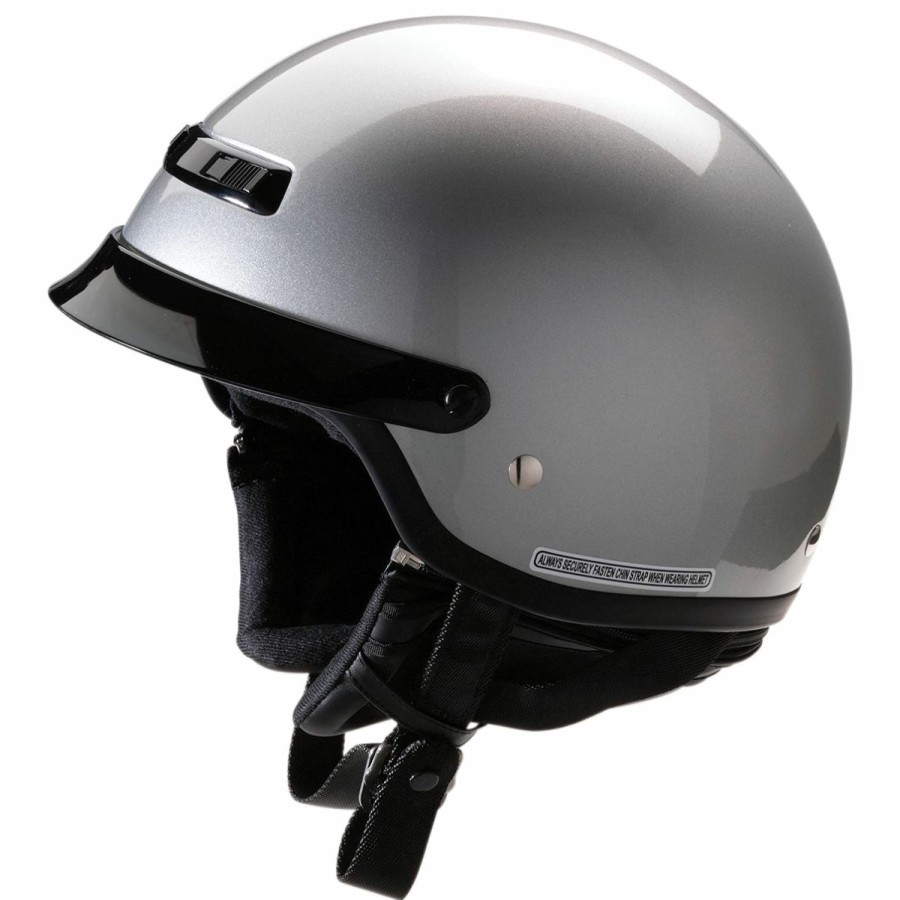 Helmets * | Z1R Nomad Silver Half Helmet