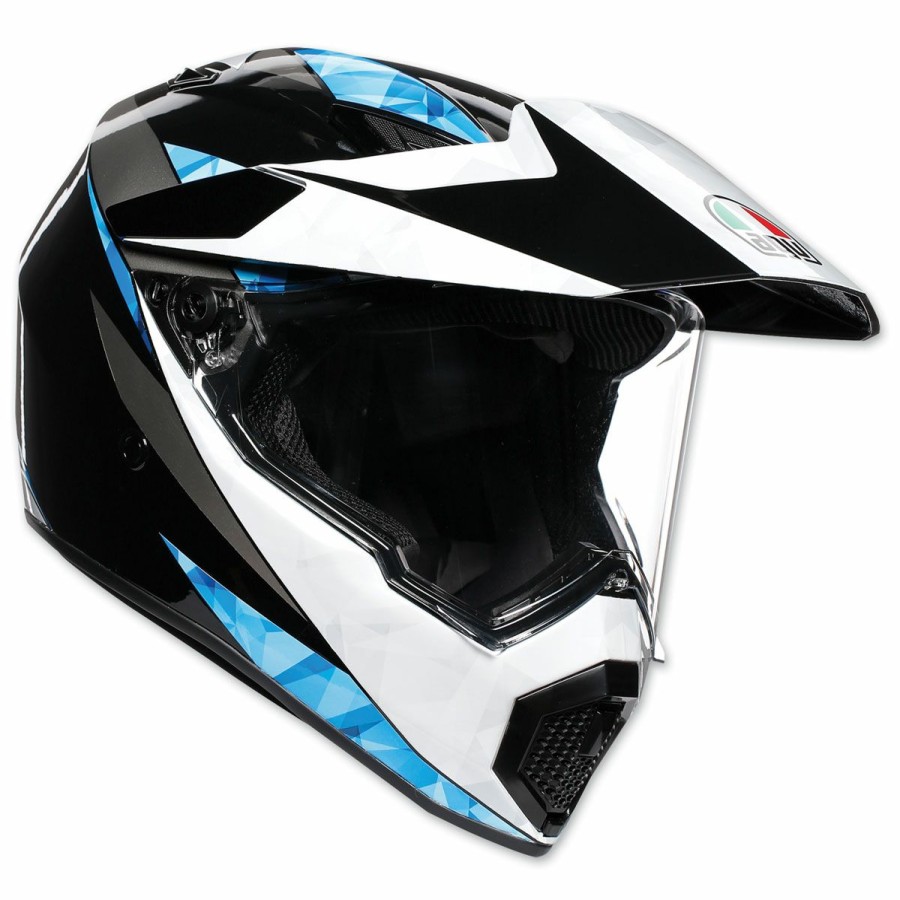 Helmets * | Agv Ax-9 North Black/White/Cyan Full Face Helmet