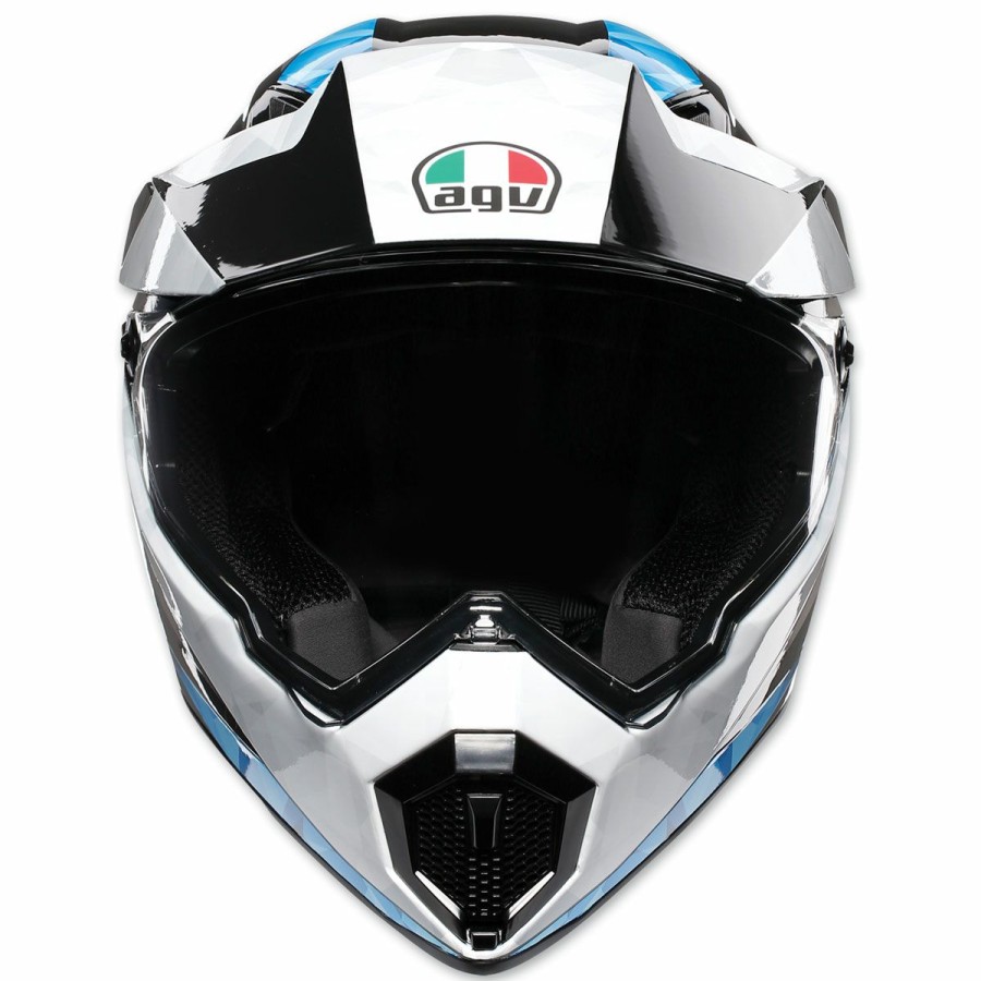 Helmets * | Agv Ax-9 North Black/White/Cyan Full Face Helmet