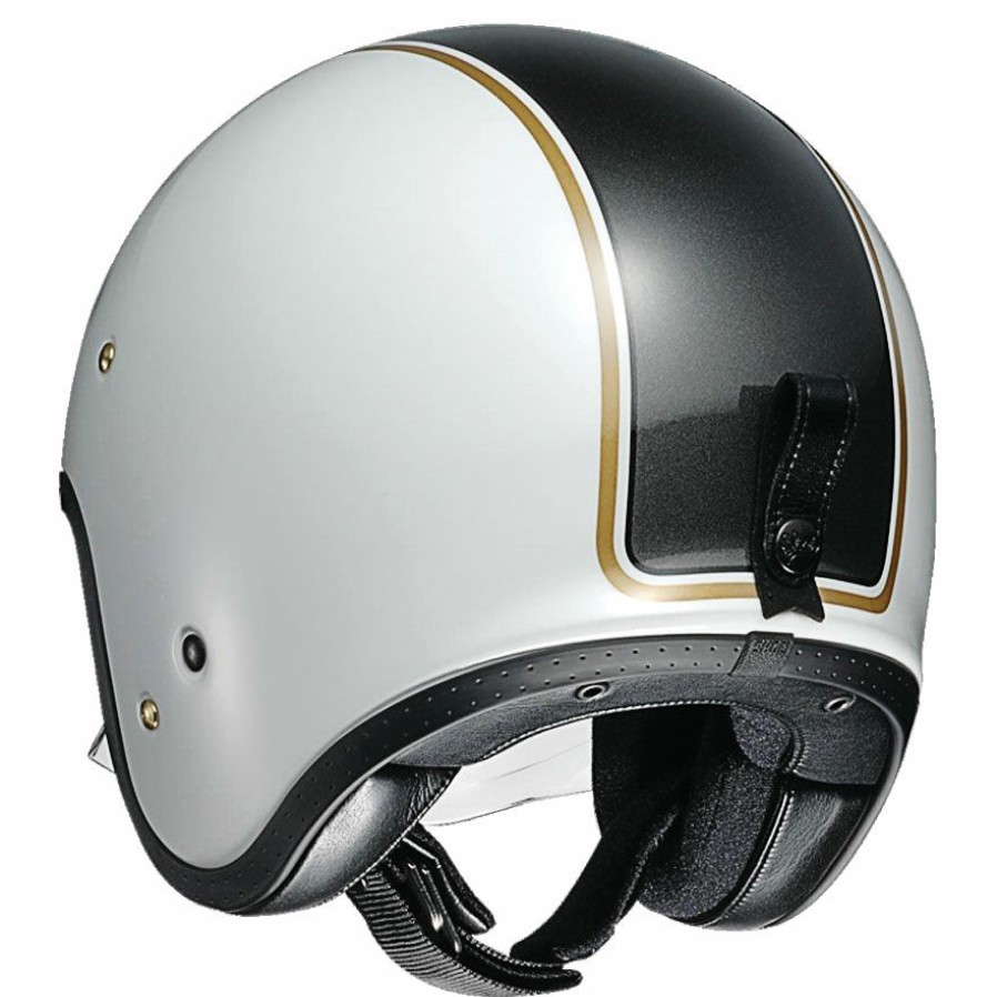 Helmets * | Shoei J-O Carburettor White/Black Open Face Helmet