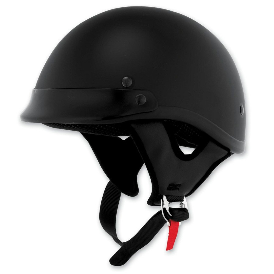 Helmets * | Skid Lid Traditional Flat Black Half Helmet