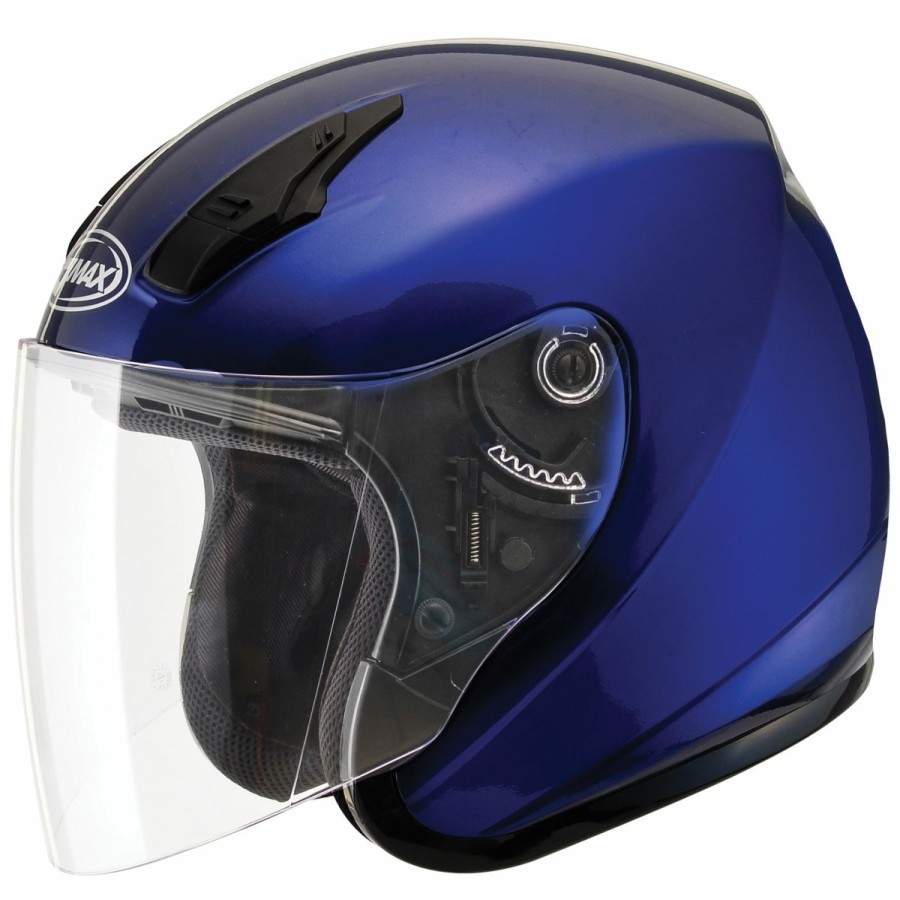 Helmets * | Gmax Of17 Blue Open Face Helmet