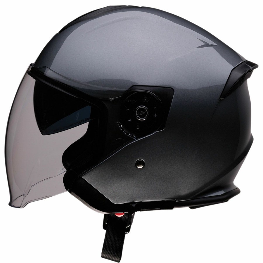 Helmets * | Z1R Road Maxx Dark Silver Open Face Helmet