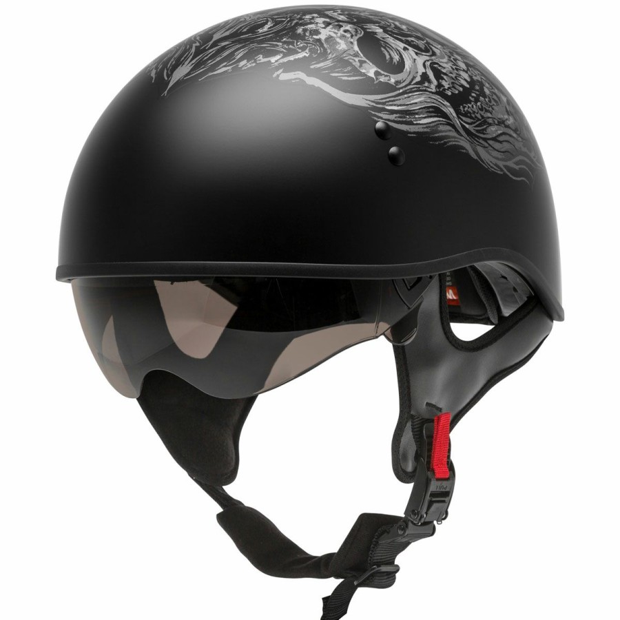 Helmets * | Gmax Hh-65 Ghost/Rip Half Helmet