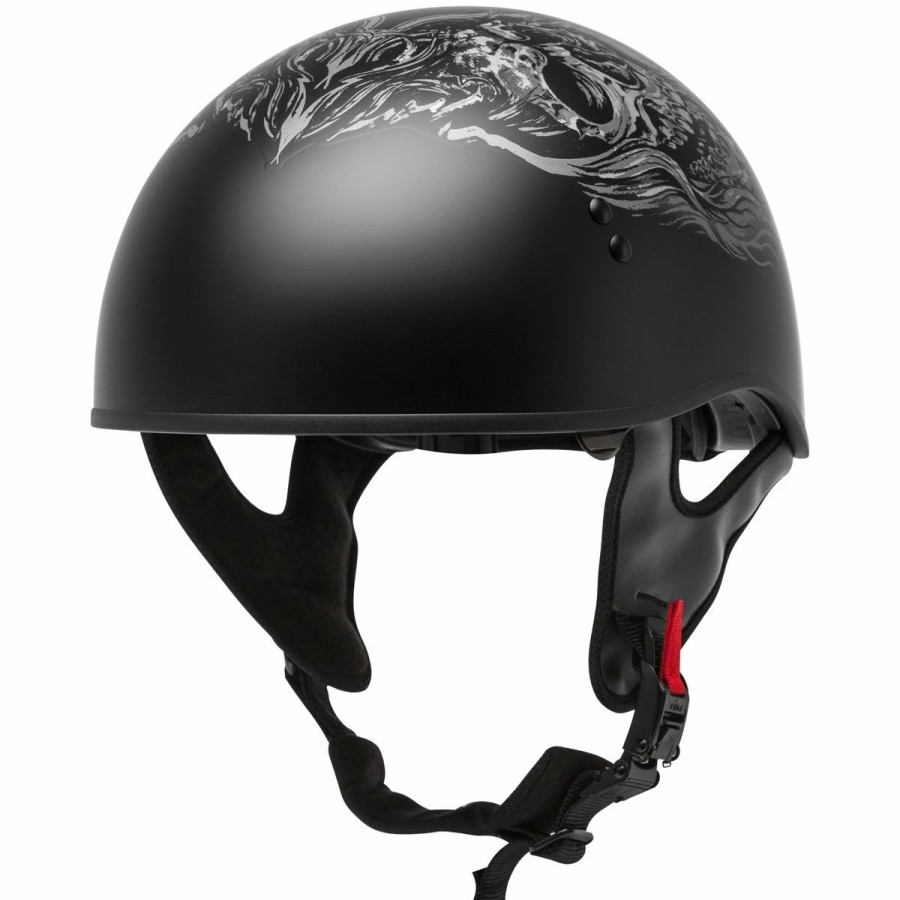 Helmets * | Gmax Hh-65 Ghost/Rip Half Helmet