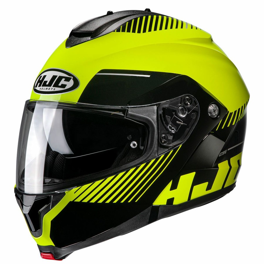 Helmets * | Hjc Black/Hi-Viz C91/C91 Plus Prod Modular Helmet