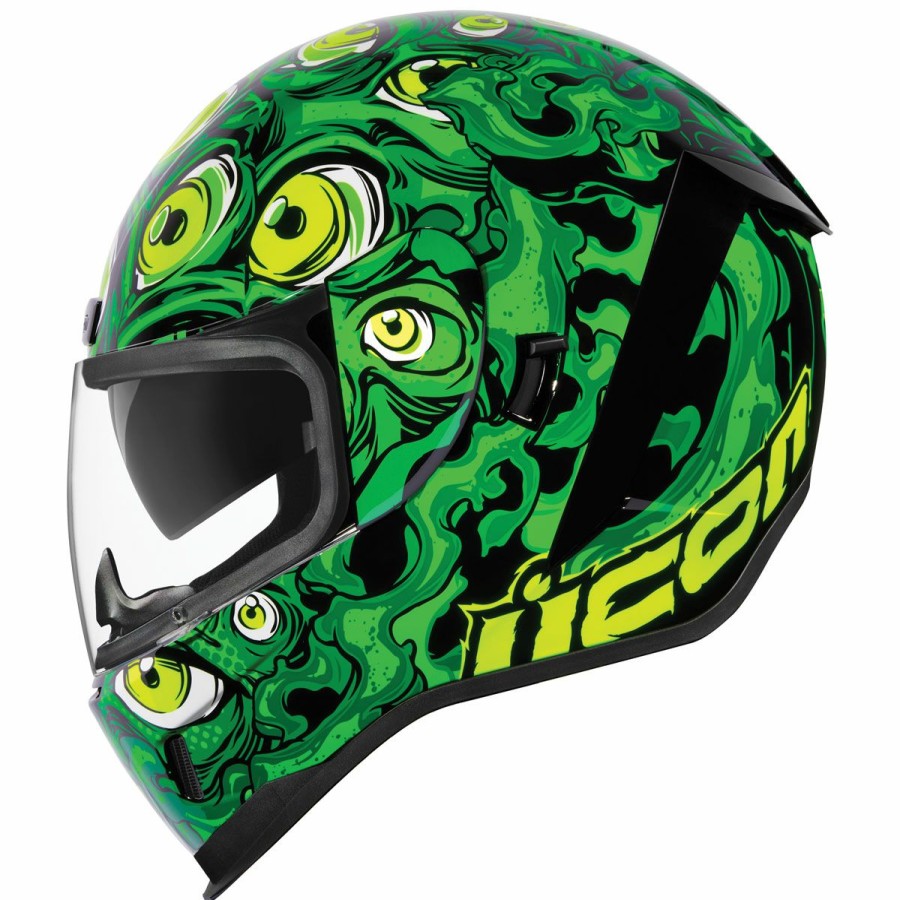 Helmets * | Icon Airform Illuminatus Green Full Face Helmet