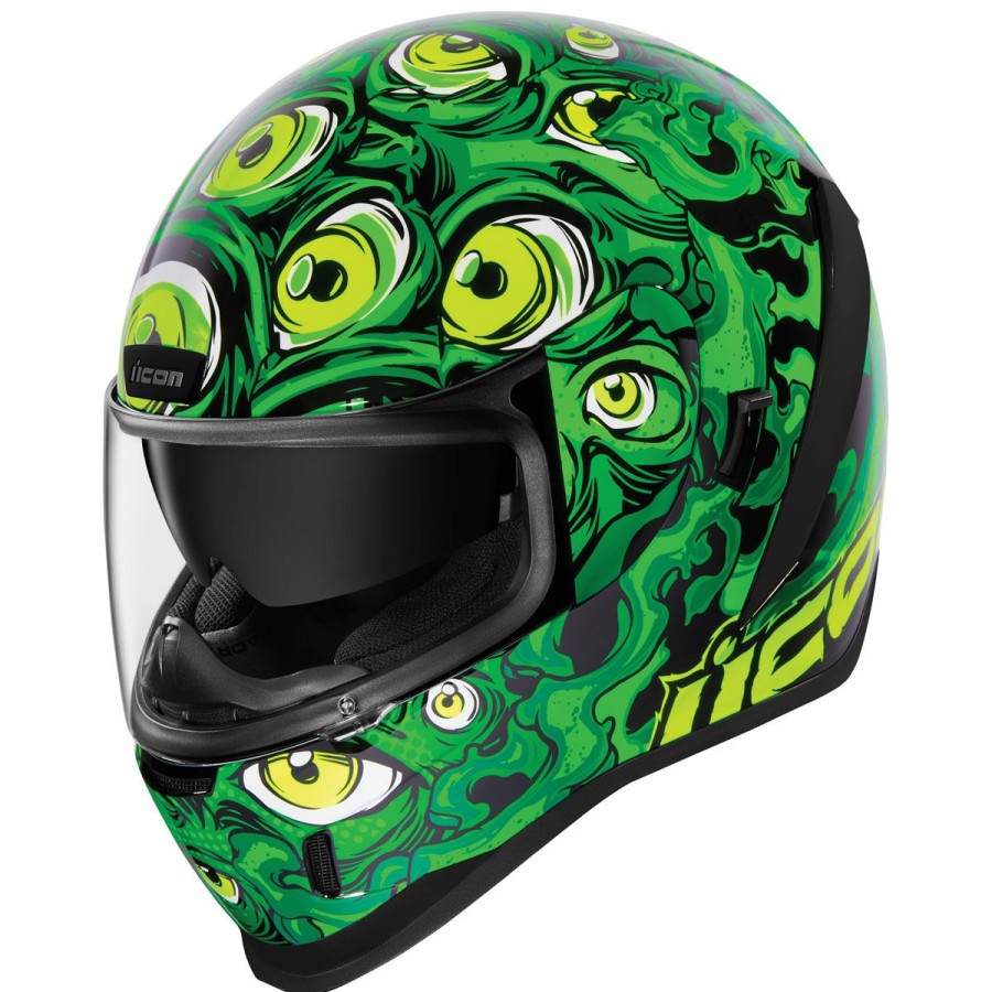 Helmets * | Icon Airform Illuminatus Green Full Face Helmet