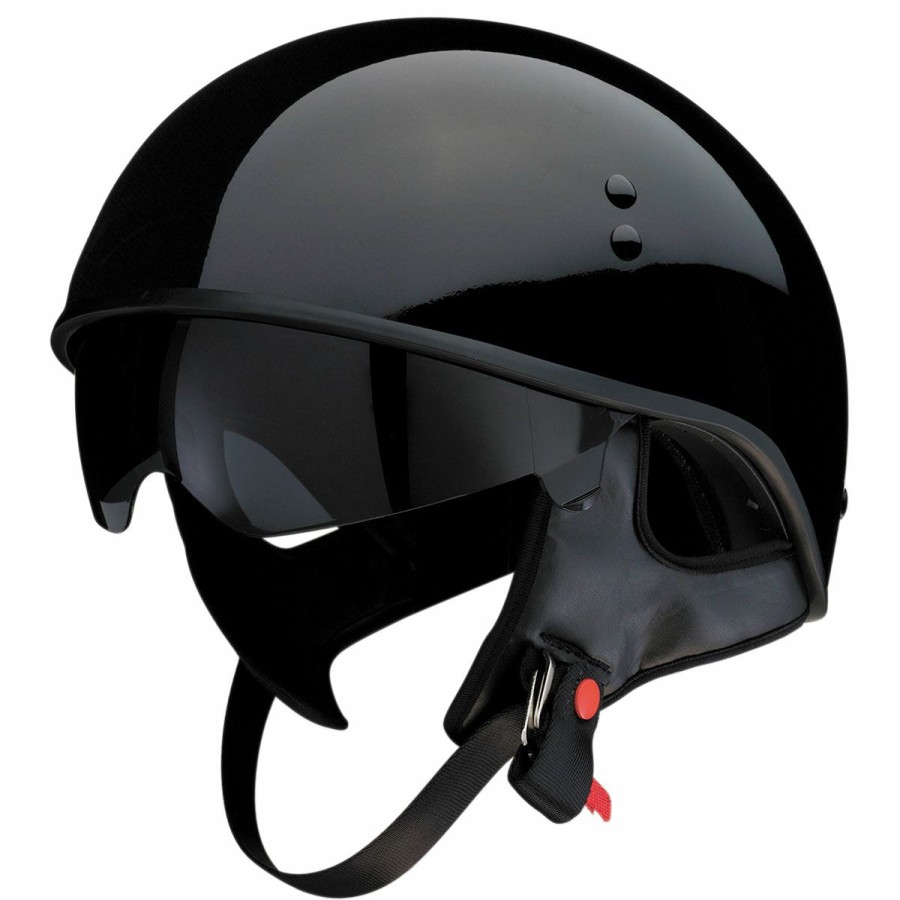 Helmets * | Z1R Vagrant Gloss Black Half Helmet