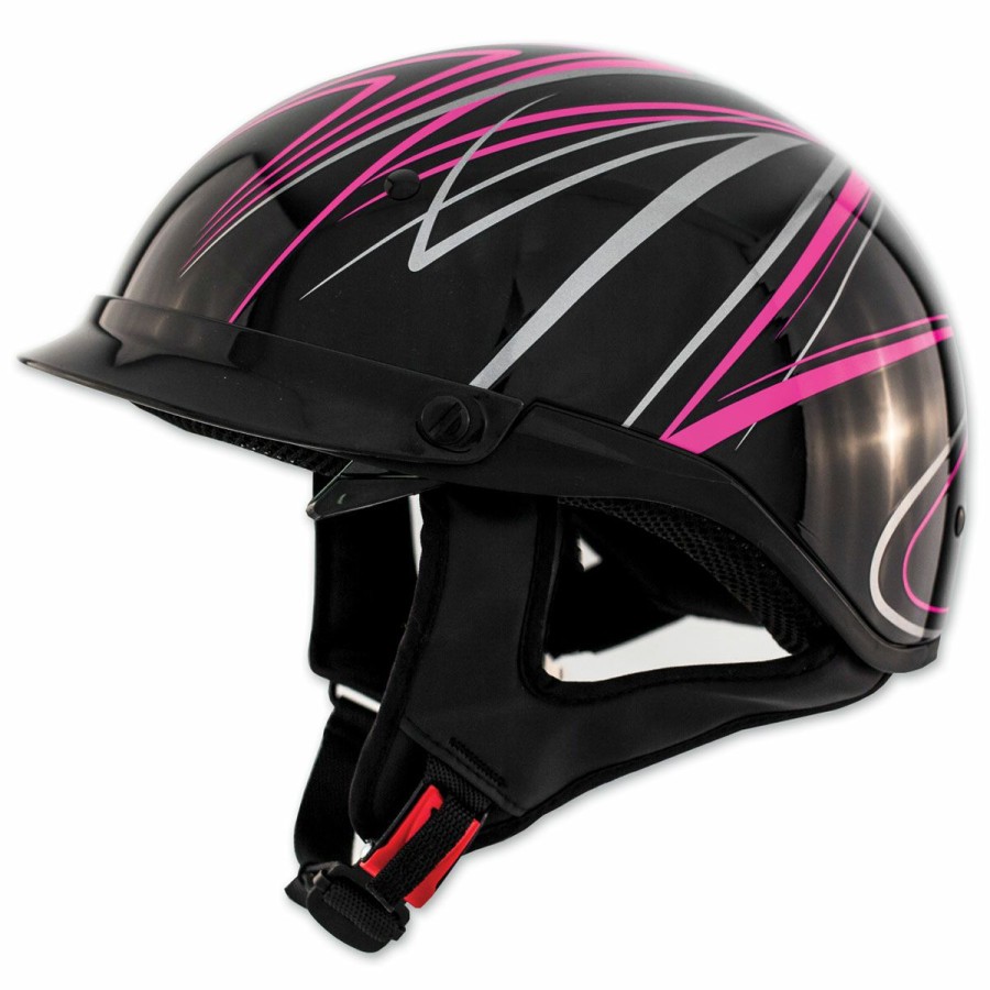 Helmets * | Zox Roadster Ddv Freehand Pink Half Helmet