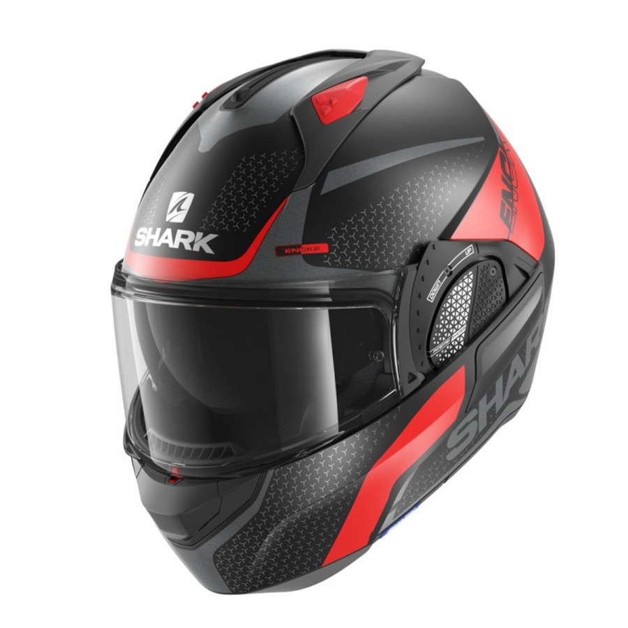 Helmets * | Shark Matte Black/Red/Grey Evo Gt Encke Modular Helmet