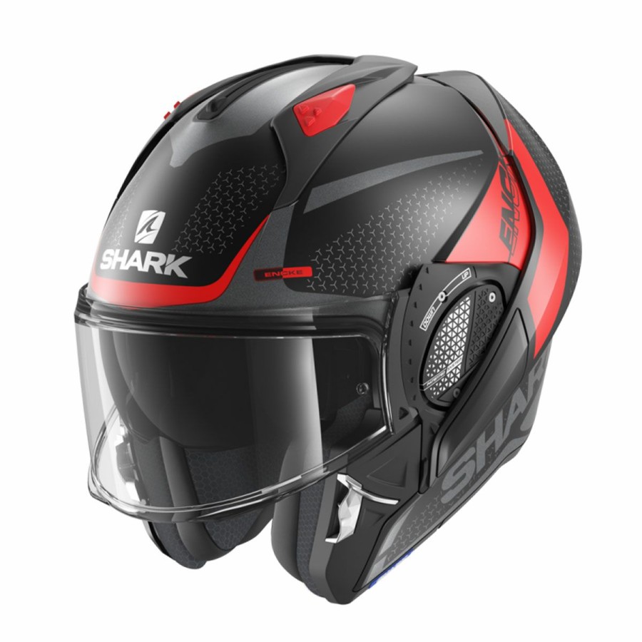 Helmets * | Shark Matte Black/Red/Grey Evo Gt Encke Modular Helmet