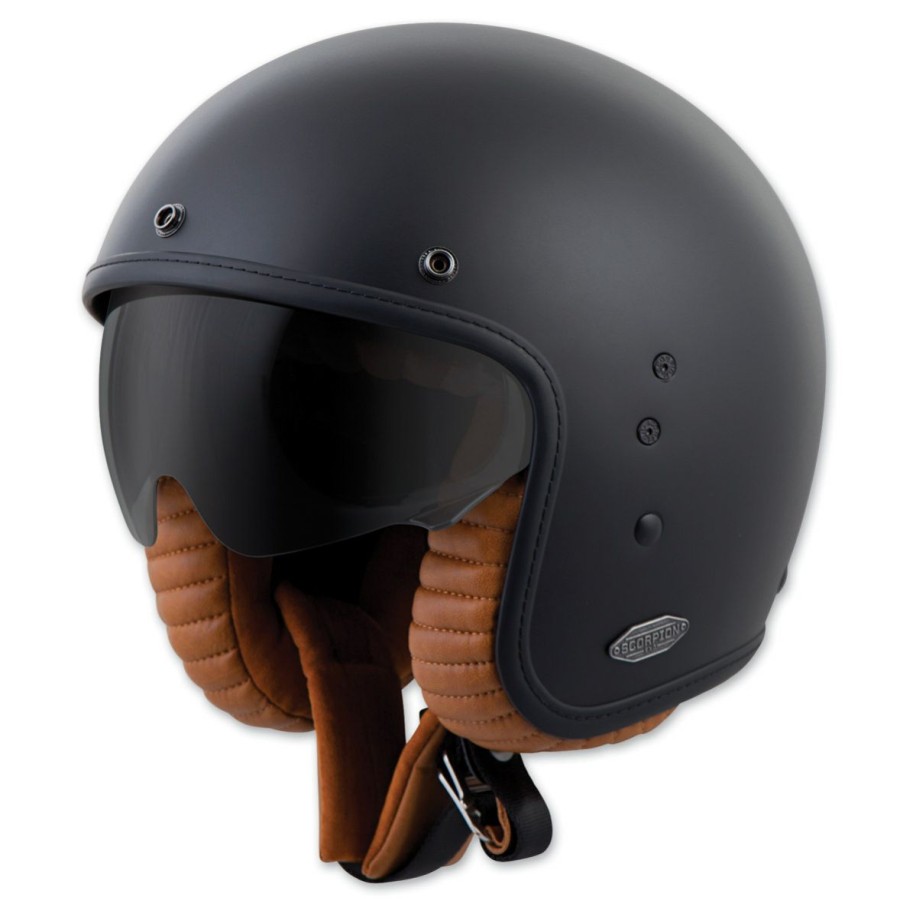 Helmets * | Scorpion Exo Belfast Matte Black Open Face Helmet