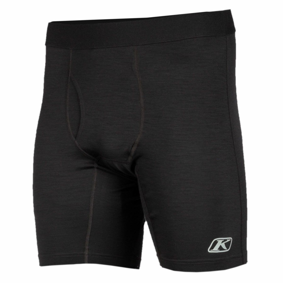 Base Layers & Underwear * | Klim Men'S Teton Merino Wool Black Boxers