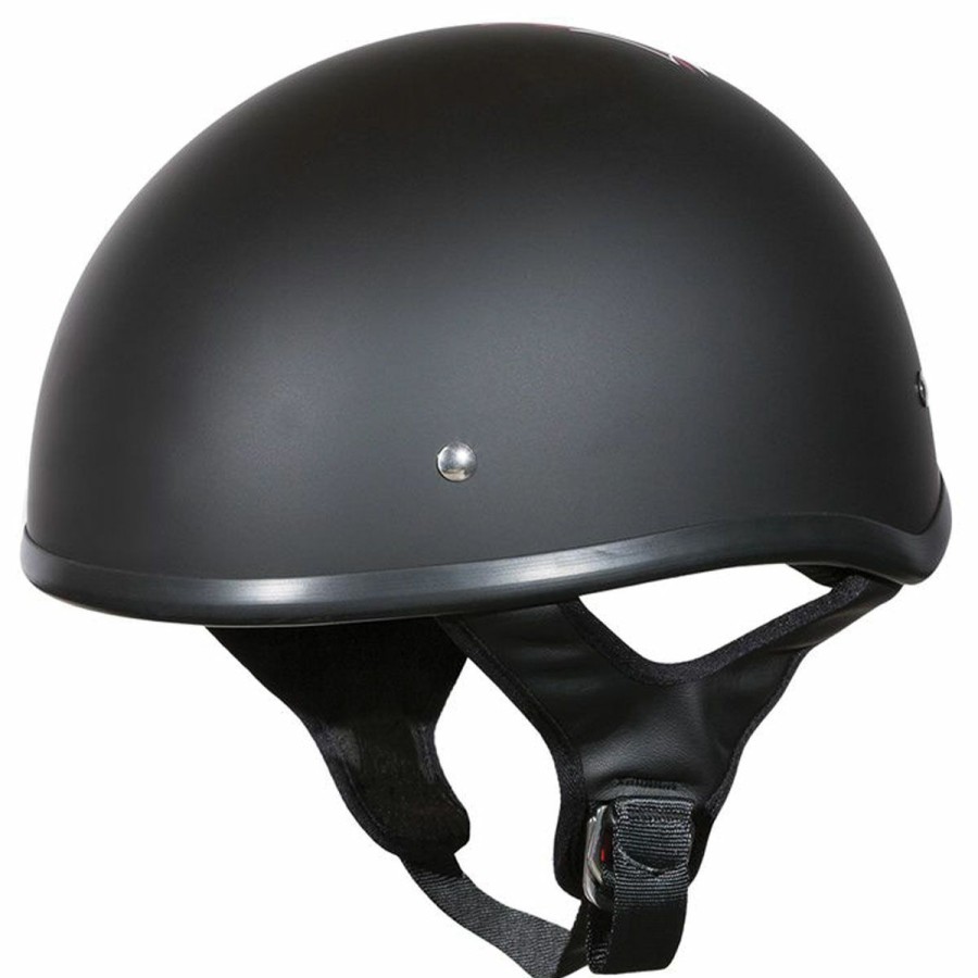 Helmets * | Street & Steel Open Road Matte Black Half Helmet