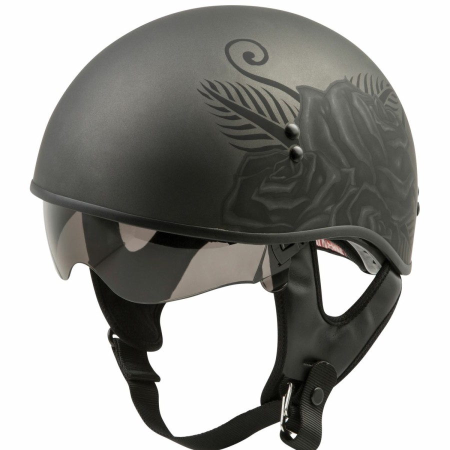 Helmets * | Gmax Hh-65 Devotion Matte Black Naked Half Helmet