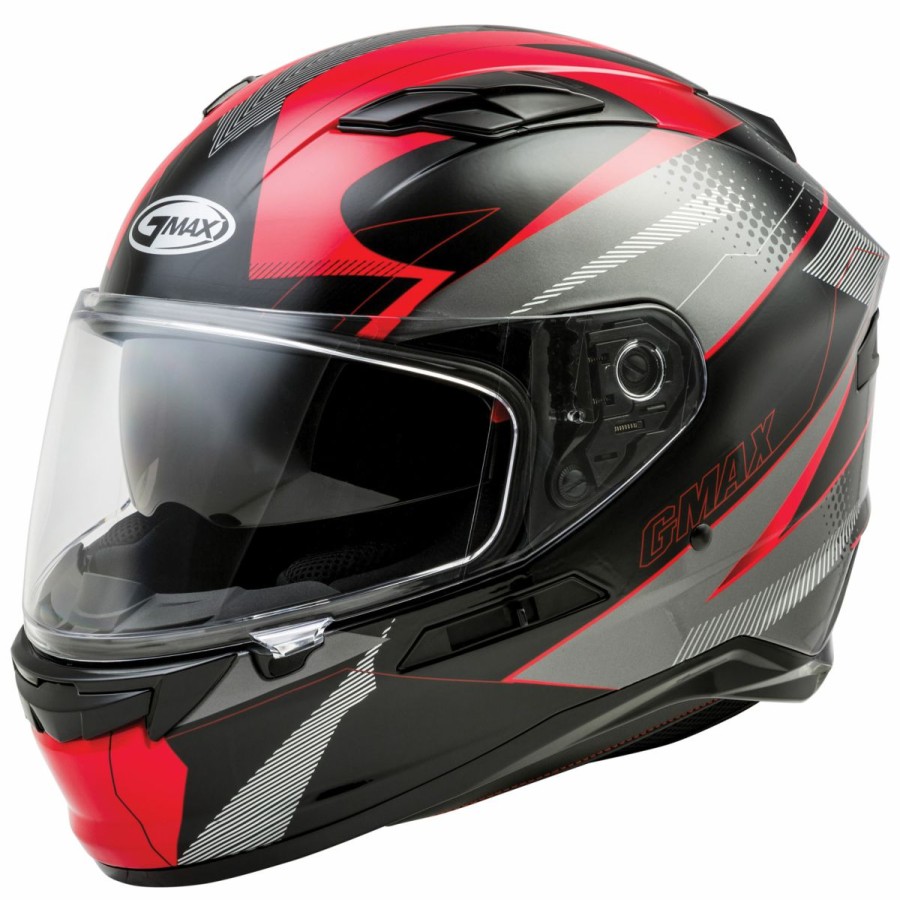 Helmets * | Gmax Ff-98 Apex Black/Red Full Face Helmet