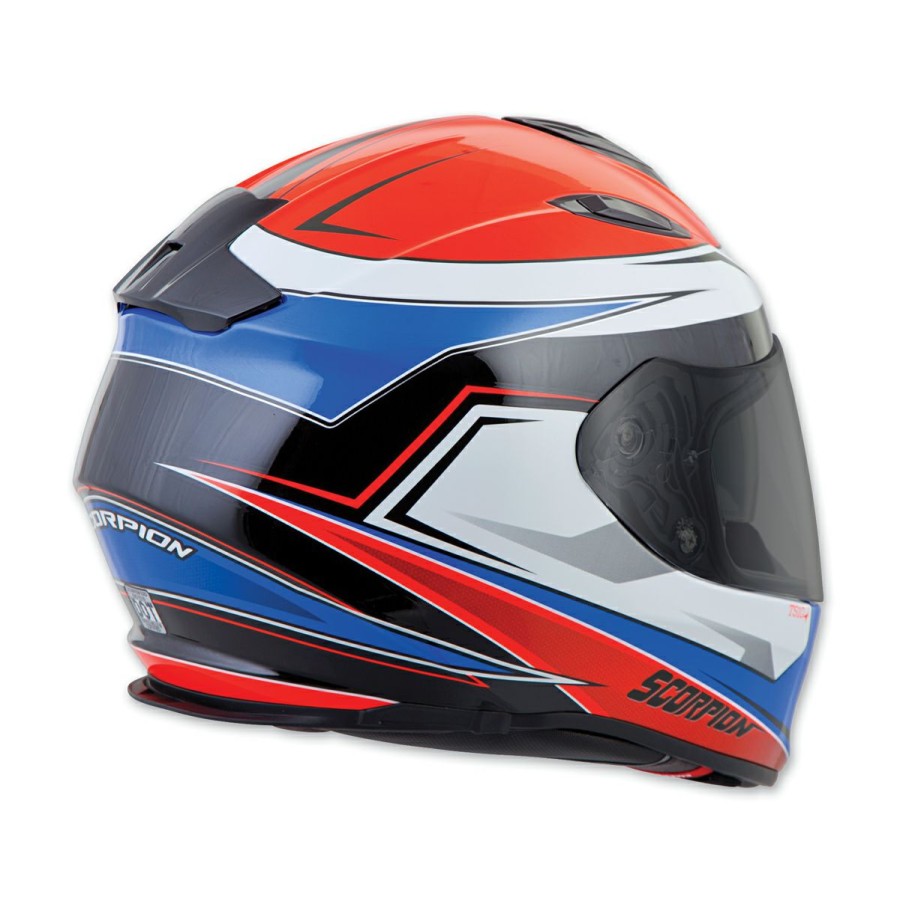 Helmets * | Scorpion Exo Exo-T510 Tarmac Red/Blue Full Face Helmet