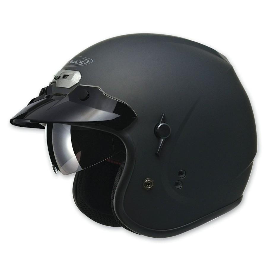 Helmets * | Gmax Gm32 Open Face Flat Black Helmet