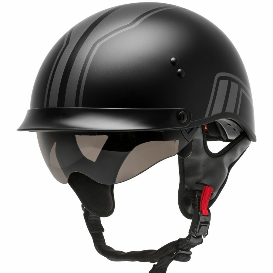 Helmets * | Gmax Hh-65 Full Dressed Half Helmet