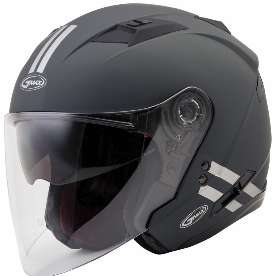 Helmets * | Gmax Of77 Downey Gray/Silver Open Face Helmet