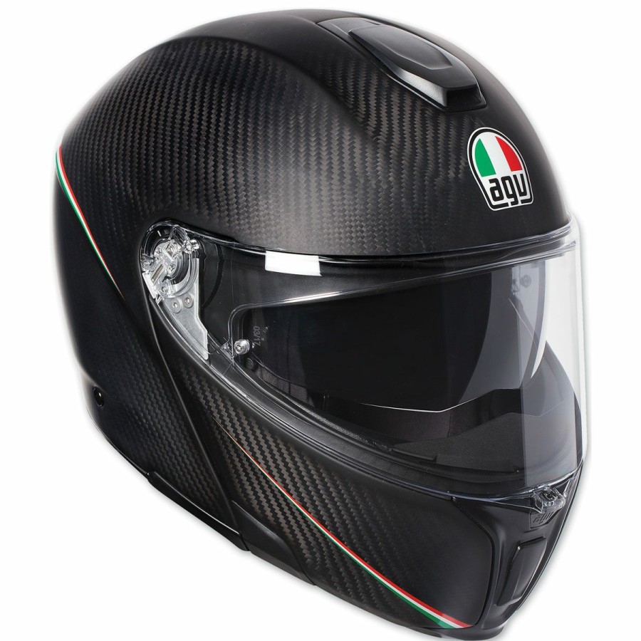 Helmets * | Agv Sport Modular Tricolore Matte Carbon Helmet