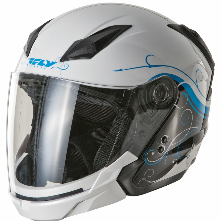 Helmets * | Fly Racing Street Tourist Cirrus Blue Modular Helmet