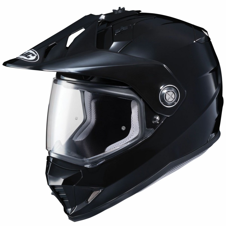 Helmets * | Hjc Ds-X1 Gloss Black Dual Sport Helmet