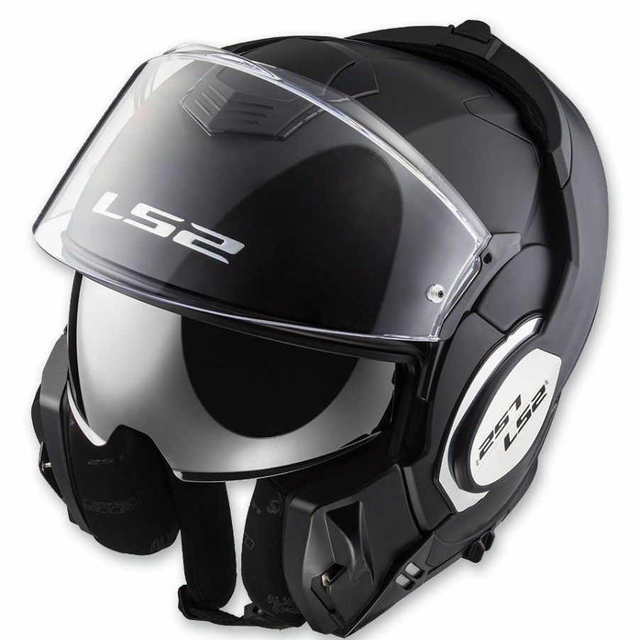 Helmets * | Ls2 Valiant Matte Black Modular Helmet