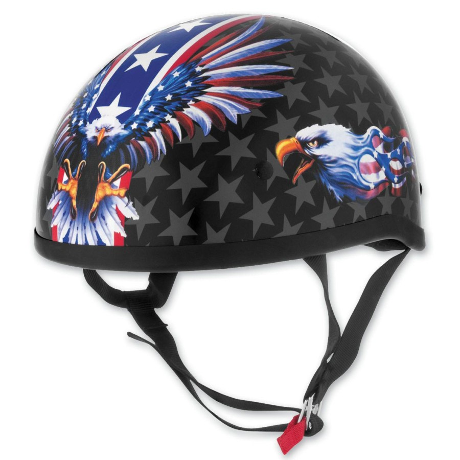 Helmets * | Skid Lid Usa Flame Eagle Half Helmet