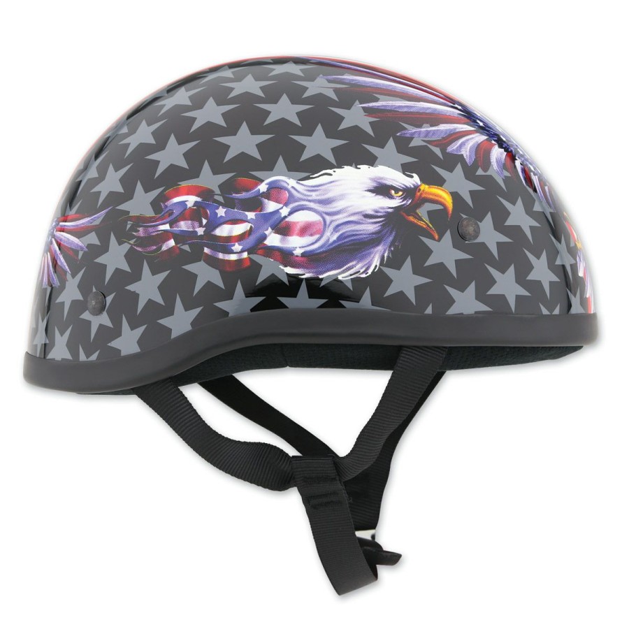 Helmets * | Skid Lid Usa Flame Eagle Half Helmet