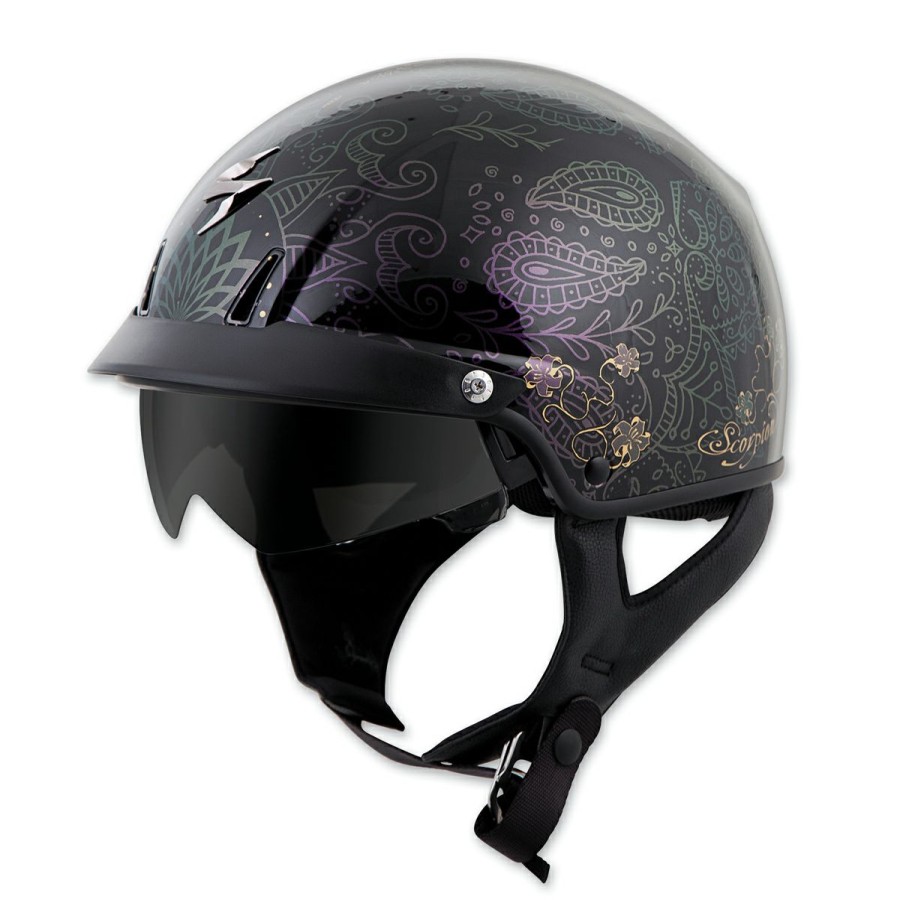 Helmets * | Scorpion Exo Exo-C110 Azalea Black/Gold Half Helmet