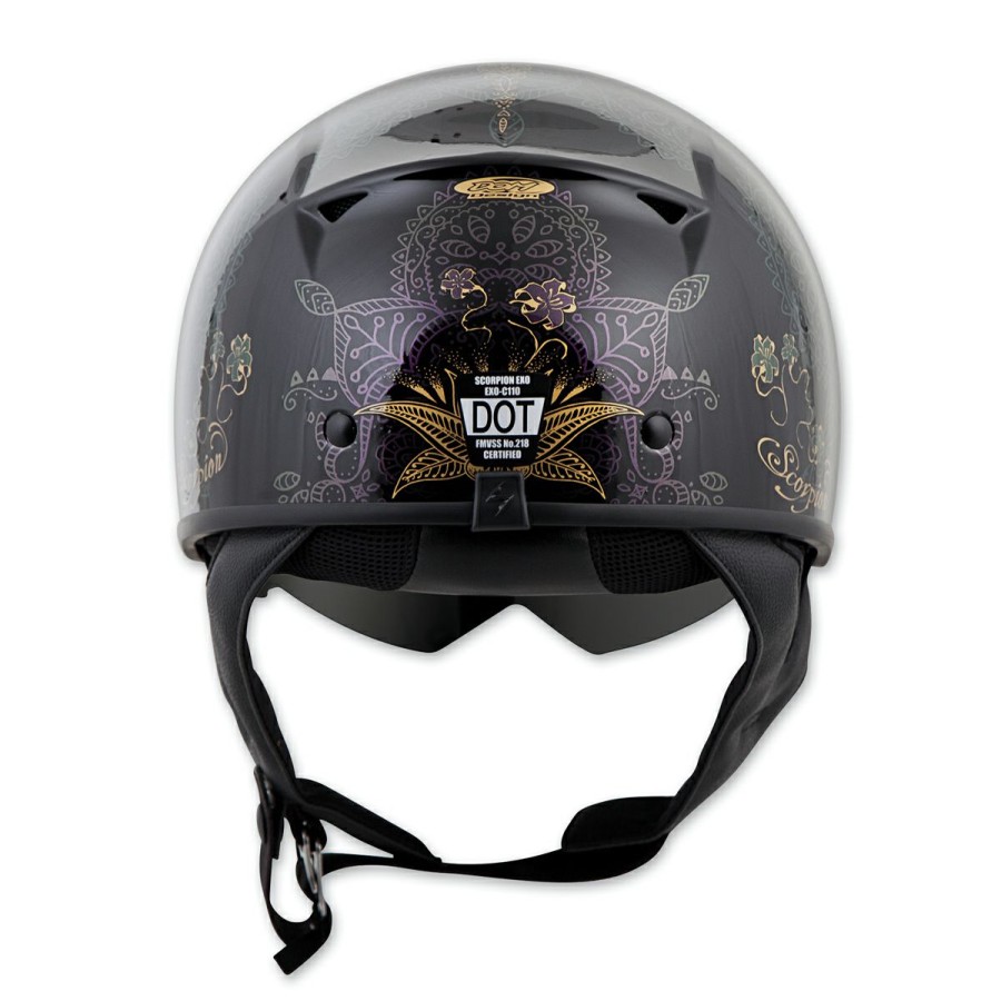 Helmets * | Scorpion Exo Exo-C110 Azalea Black/Gold Half Helmet