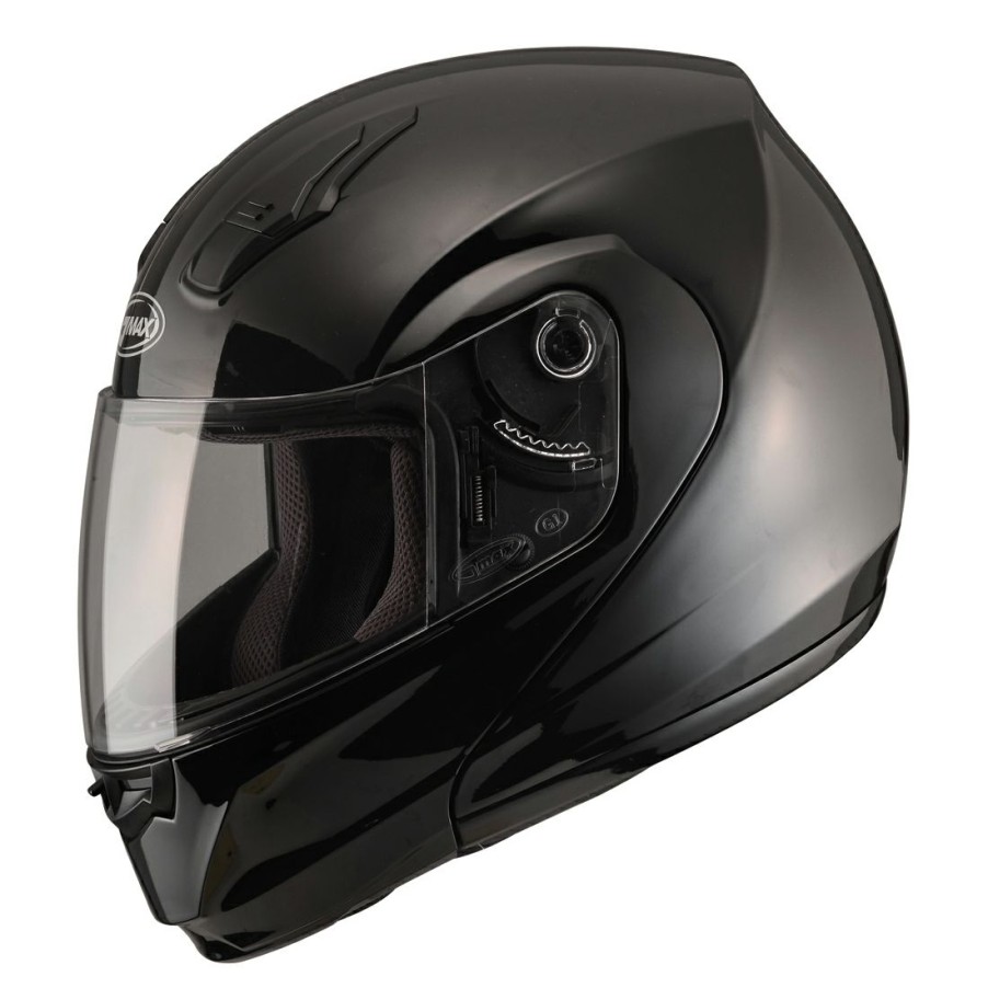 Helmets * | Gmax Md04 Gloss Black Modular Helmet