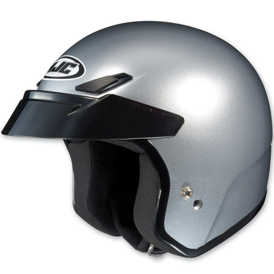 Helmets * | Hjc Cs-5N Metallic Silver Open Face Helmet