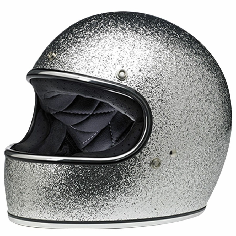 Helmets * | Biltwell Inc. Gringo Dot/Ece Bright Metallic Silver Full Face Helmet