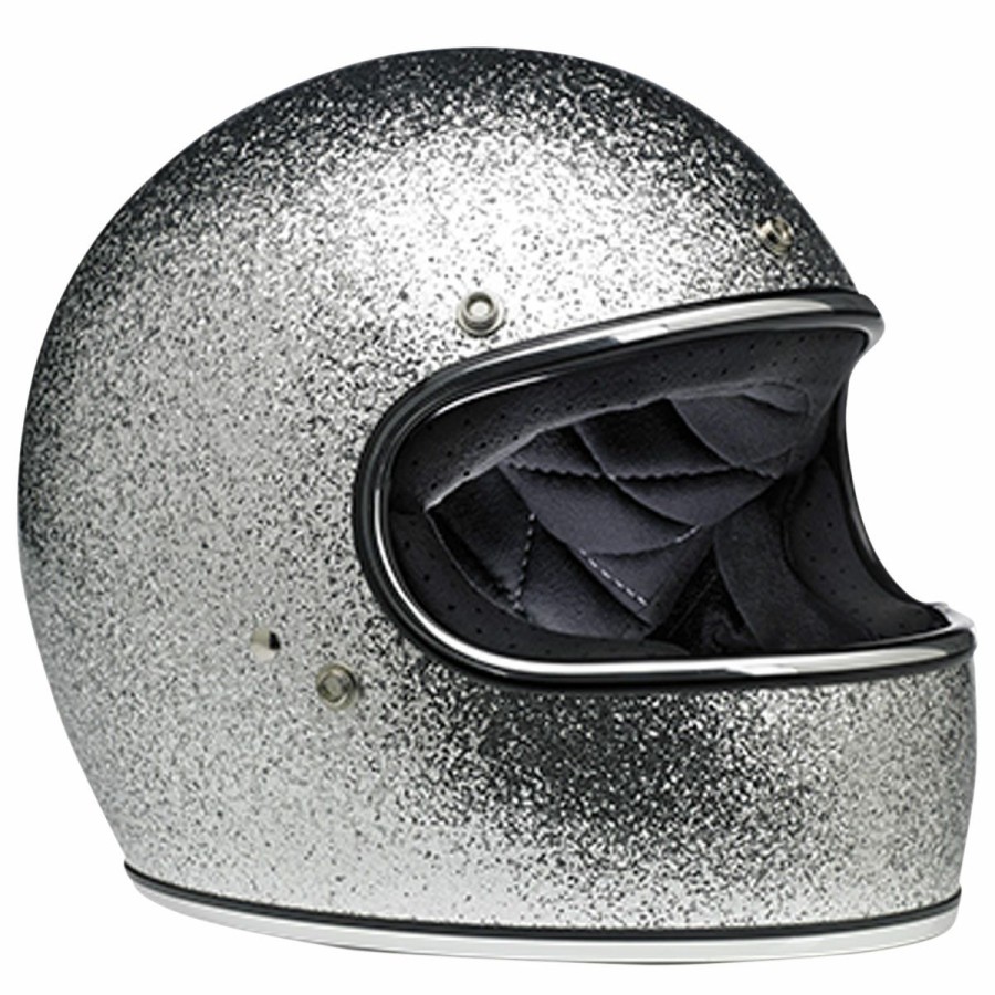 Helmets * | Biltwell Inc. Gringo Dot/Ece Bright Metallic Silver Full Face Helmet