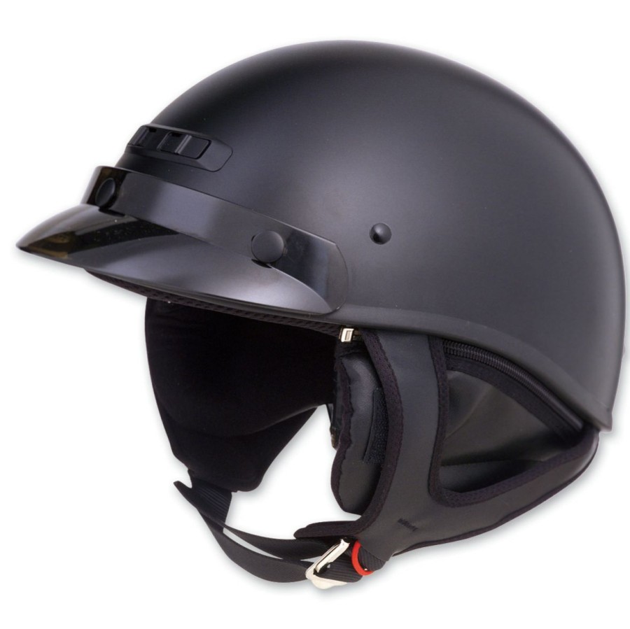 Helmets * | Gmax Gm35 Fully Dressed Flat Black Half Helmet