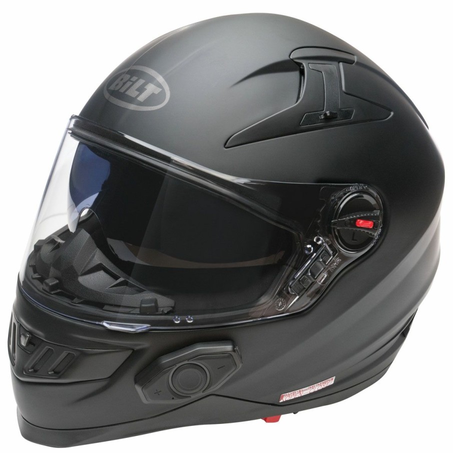 Helmets * | Bilt Techno 2.0 Matte Black Sena Bluetooth Helmet