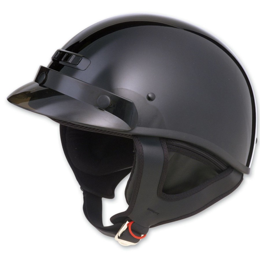 Helmets * | Gmax Gm35 Fully Dressed Black Half Helmet