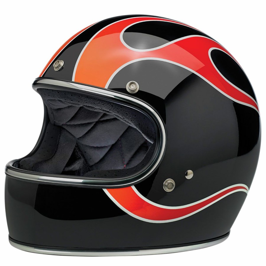 Helmets * | Biltwell Inc. Gringo Dot/Ece Dice Flames Full Face Helmet