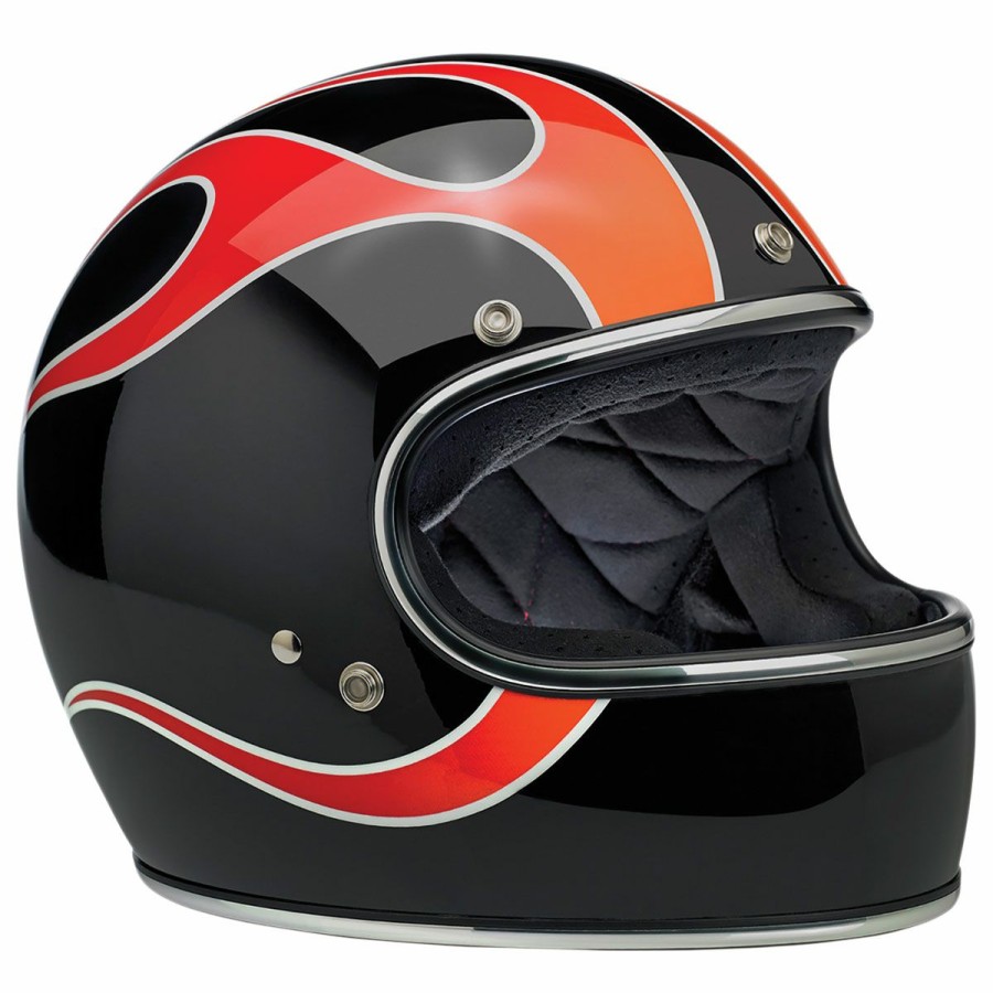 Helmets * | Biltwell Inc. Gringo Dot/Ece Dice Flames Full Face Helmet