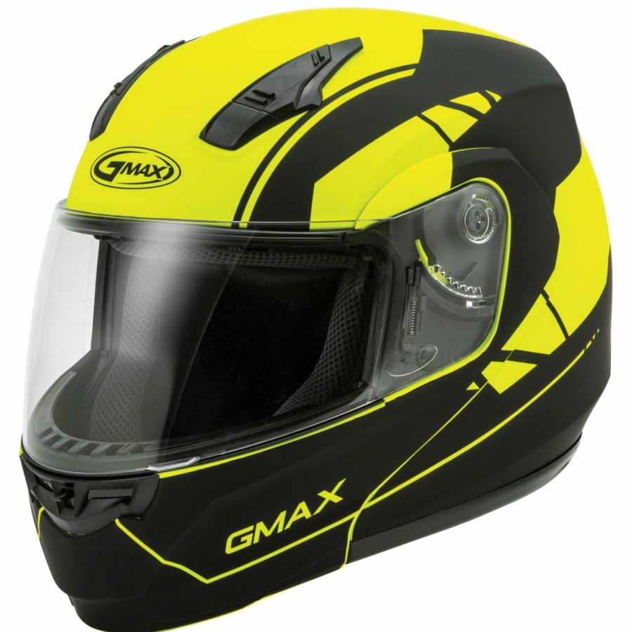 Helmets * | Gmax Md04 Article Hi-Viz/Black Modular Helmet