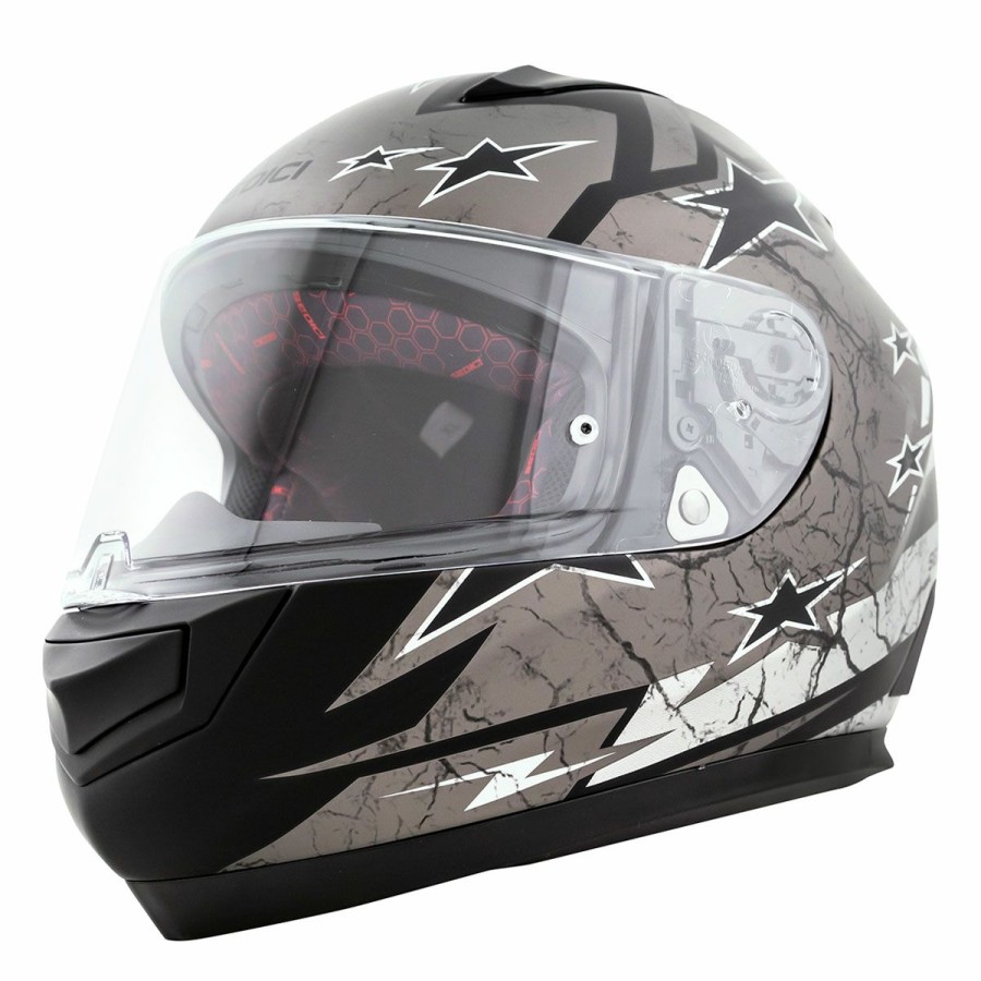 Helmets * | Sedici Strada 2 Primo Americana Black/Gray Full Face Helmet