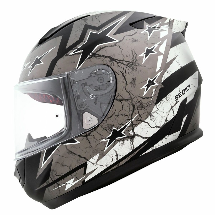 Helmets * | Sedici Strada 2 Primo Americana Black/Gray Full Face Helmet