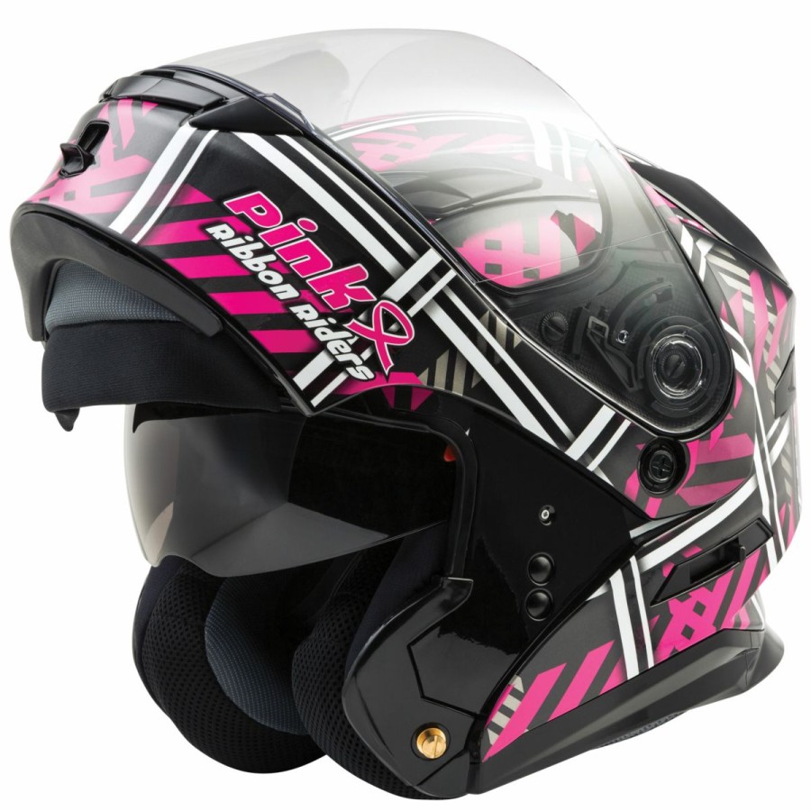 Helmets * | Gmax Md-01 Pink Ribbon Riders Modular Helmet