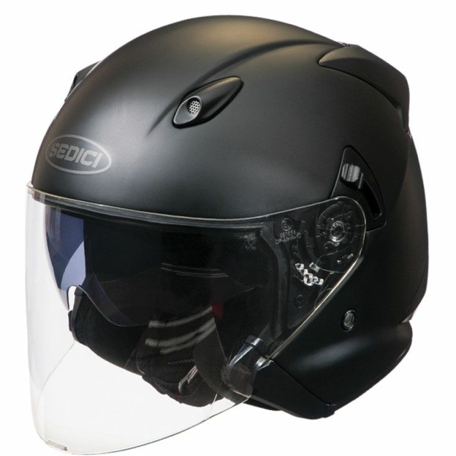 Helmets * | Sedici Aperto Matte Black Open Face Helmet